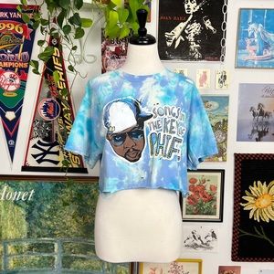 Phife Dog Distressed Cropped Tie Dyed T-Shirt